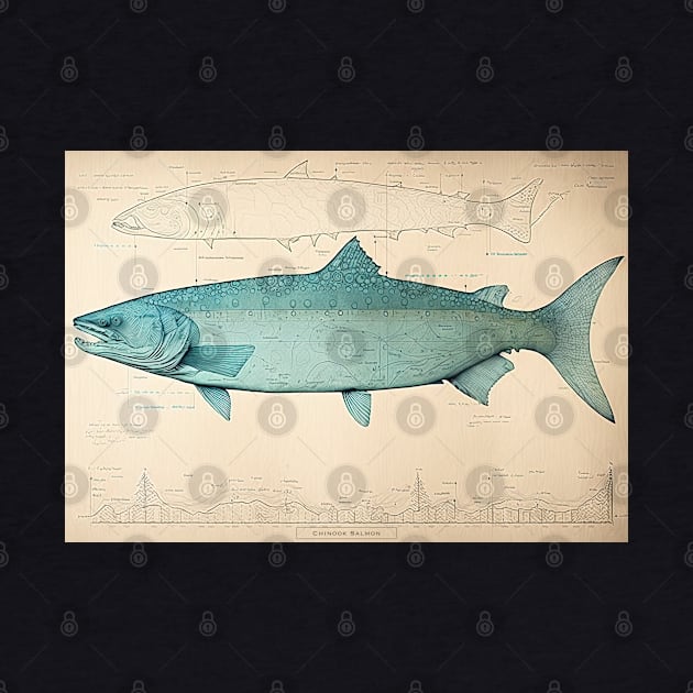 Chinook Salmon Fish Print by DanielLiamGill